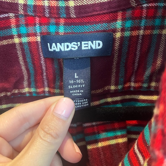 Men’s Lands End Flannel - Picture 2 of 4